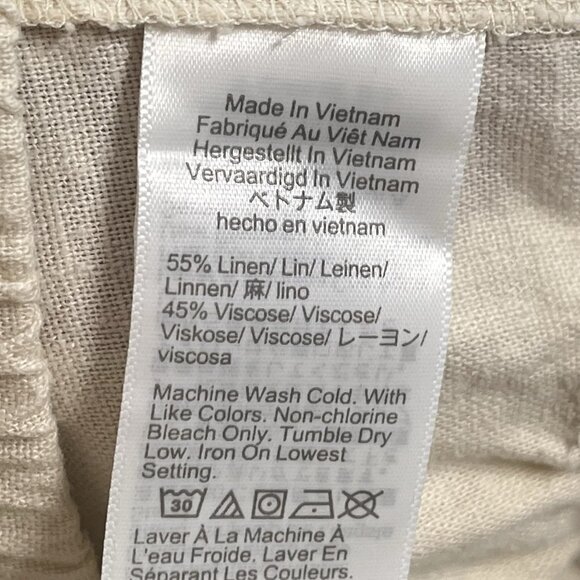 J Crew Linen Pull On Shorts Cream Sz Large NWT BY442 - Picture 5 of 6